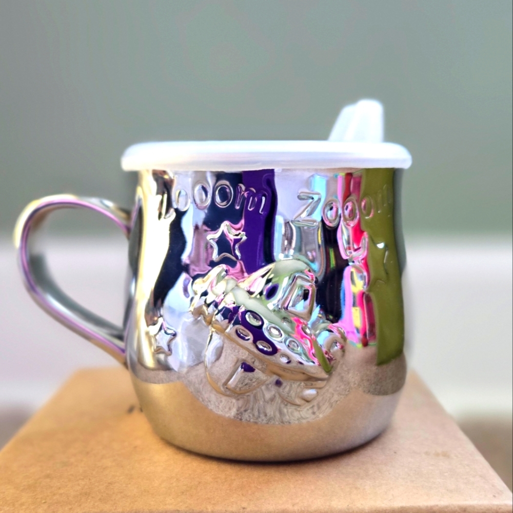 Brand New Reed & Barton Zoom Zoom Airplane 18/8 Stainless Steel Baby Cup